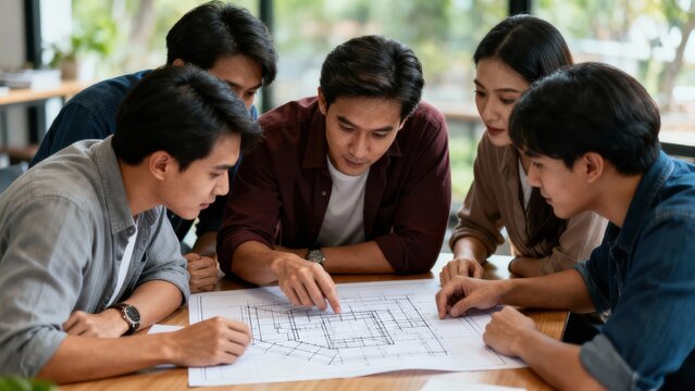 Asian Business People Meeting and Discussing Marketing Strategies - Powered by Adobe