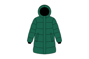 Stay cozy in style with this fashionable green puffer coat, ideal for winter adventures, everyday wear, and urban explorations, ensuring warmth and comfort