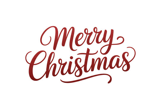 Elegant Merry Christmas wishes in red glitter lettering for festive holiday greetings, seasonal promotions, and joyful designs, perfect for December celebrations - Powered by Adobe