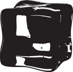 Abstract Black and White Ink Splatter Shape with White Rectangular Cutouts