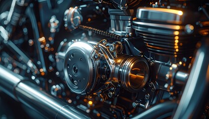 Obraz premium engine on a motor mounted