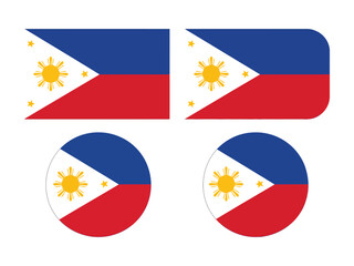Fototapeta premium Four representations of the Philippine flag in different shapes and styles.