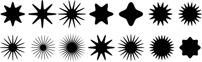 Fototapeta premium Star burst silhouette vector icon collection