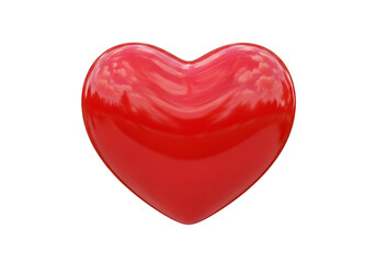 Shiny red heart shape isolated on transparent background