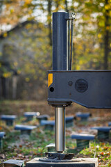 Hydraulic support of a truck crane.