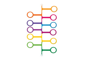 Colorful timeline infographic elements isolated on transparent background