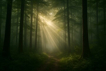 Obraz premium forest in the morning fog