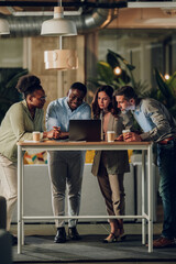 Diverse business team collaborating during office meeting