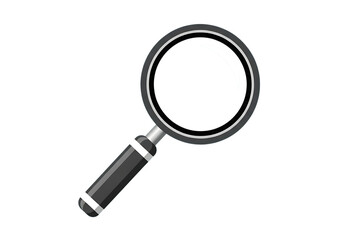 Magnifying glass with black handle isolated on transparent background