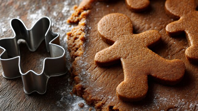 Gingerbread man cookies ready for holiday baking