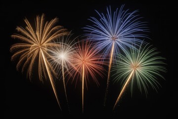 Colorful fireworks display celebrating a festive event at night