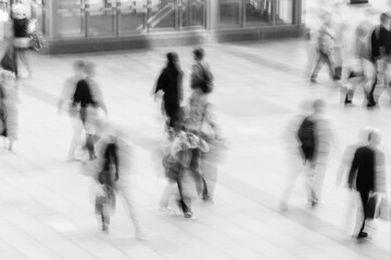 black and white, people, motion blur, city, walking, urban, crowd, street, abstract, commuters,...