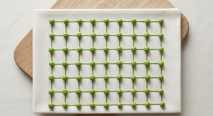 Abstract Green Dots Connected By Lines Forming A Geometric Pattern Composition