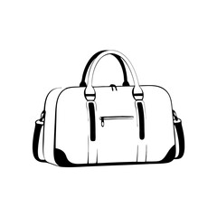 Isolated weekender bag illustration, minimalist style, for getaways