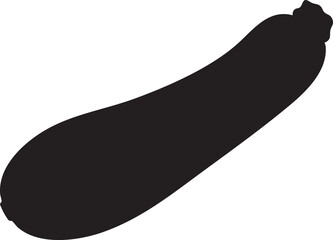 Isolated Zucchini Silhouettes Stock Illustration of Simple Courgette Vegetable Shape on White Background