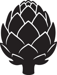 Isolated Artichoke Silhouettes Stock Illustration of Simple Vegetable Head Shape on White Background
