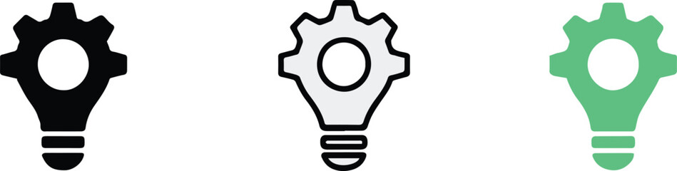 innovation idea gear icon logo for technology and product design