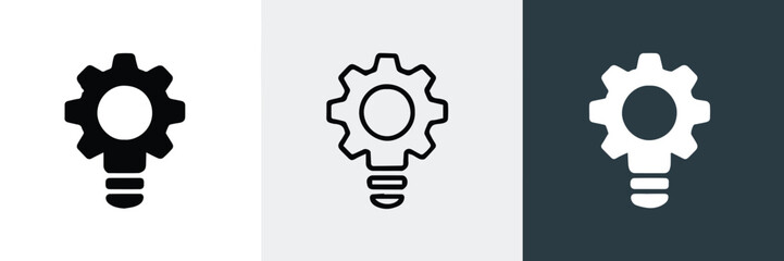 innovation gear lightbulb icon for idea and engineering concept