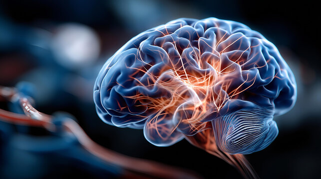 3D brain processor artificial intelligence concept faceless cognitive computing visualization defocused neural architecture background machine learning processing intelligent