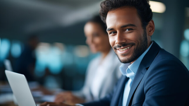 Faceless diverse professionals collaborating at modern workspace defocused technology background data exploration artificial intelligence ethics law considerations responsible - Powered by Adobe