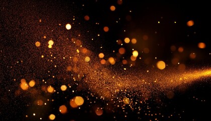 Orange Particles On Black Background