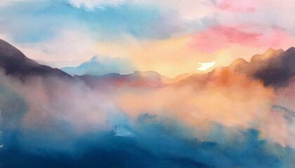 Watercolor Background Soft Texture Abstract Morning Light