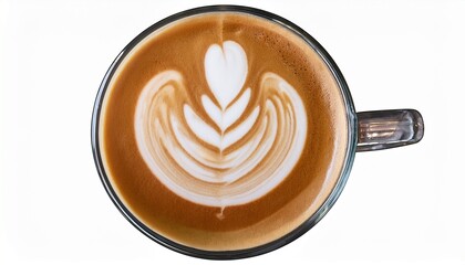 Latte Macchiato With Decoration In Glass Cup 1 Latte Art Transparent Background Png