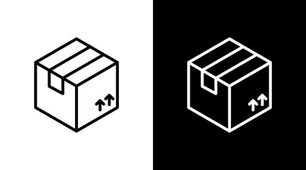 Cardboard Box With Icon Set Design