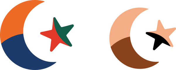 Algeria Flag Symbol Illustration - Crescent Moon and Star Design