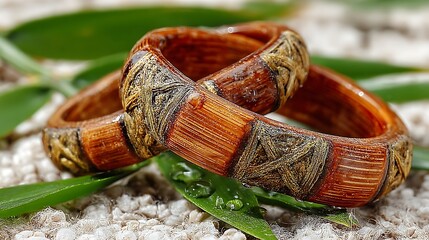 Bamboo bracelets natural eco friendly vibe high resolution picture
