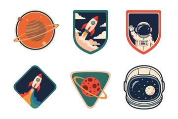 Space Patches Set Rocket, Planets, Astronaut, Stickers, Badges