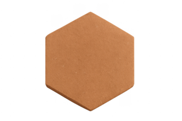 Terracotta hexagon tile isolated on transparent background