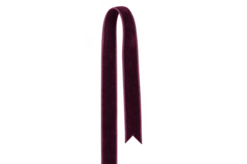 Velvet ribbon bookmark loop isolated on transparent background