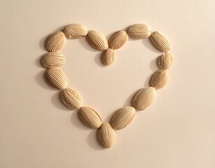 Heart Shape Formed by Unshelled Peanuts on a Dark Background