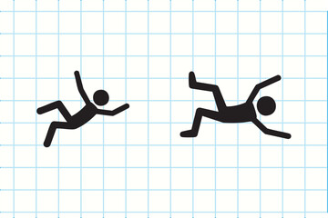 Falling stick figures