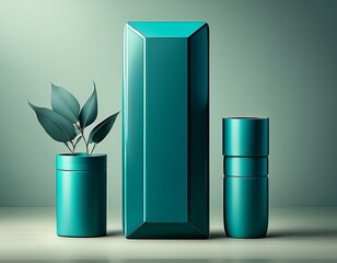 Symmetrical Row of Abstract House Silhouettes in Warm Orange Tones and Blue Accent