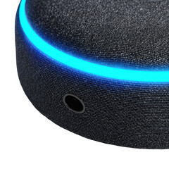 Smart Speaker with Blue Light Ring isolated on a transparent background
