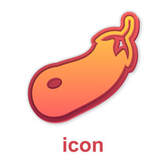 Gold Eggplant icon isolated on white background. Vector