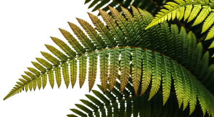 Fern frond against transparent background tropical botany design component green