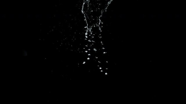 Super Slow Motion Shot of Water Shower . Filmed on High Speed Cinematic Camera at 1000 Frames per Second
