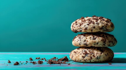 Chocolate cookies on acrylic riser