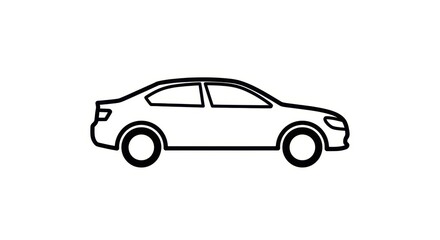 Fototapeta premium Sleek car outline drawing offering a modern and minimalist take on automotive design representation