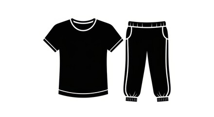Simple pajama set in black and white offering comfort and style for restful sleep or cozy
