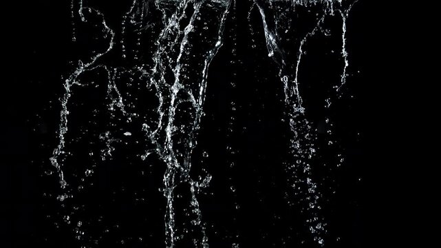Super Slow Motion Shot of Water Shower . Filmed on High Speed Cinematic Camera at 1000 Frames per Second