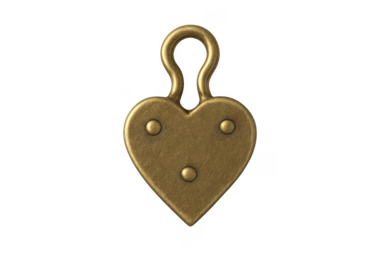 Golden heart padlock symbolizing love security and protection
