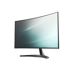 Curved computer monitor screen isolated on a transparent background 2