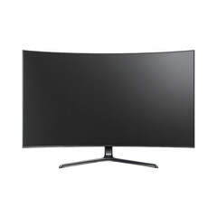 Curved computer monitor screen isolated on a transparent background 3
