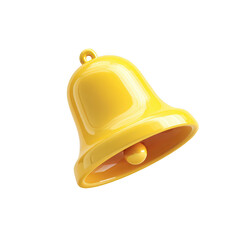 Yellow bell with clapper isolated on a transparent background 1