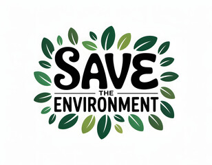 environmental protection slogan save the environment typography design