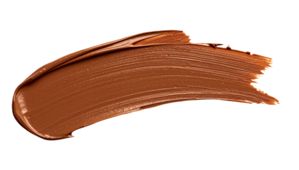 textured abstract brown paint stroke isolated on transparent background, png